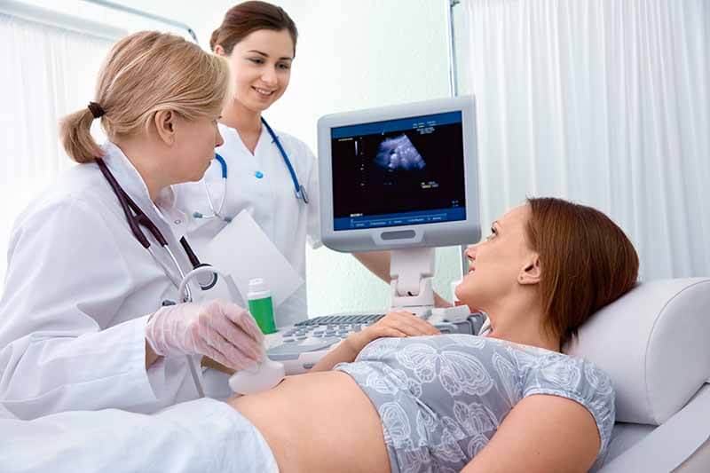 The use of ultrasound to determine the outcome of medical abortion.