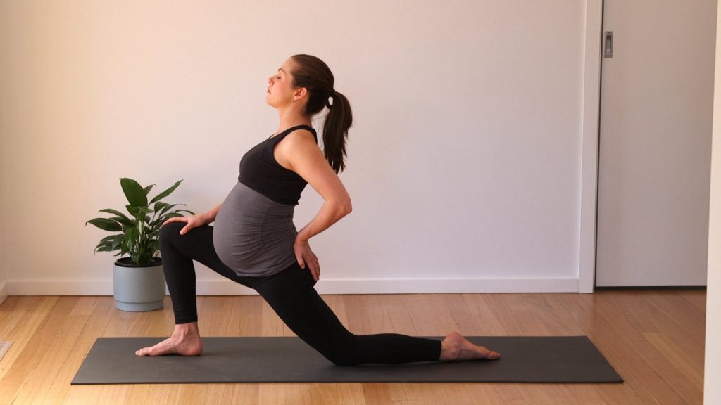 The hip flexors stretch is effective in relieving sciatica during pregnancy.